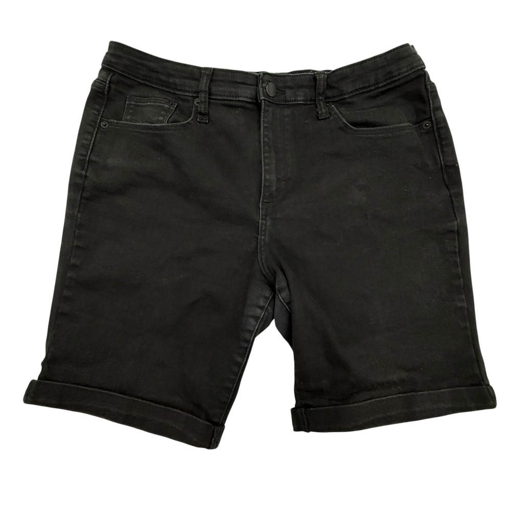 Universal Thread Bermuda Shorts Women 16 Black High Rise Cuffed Denim